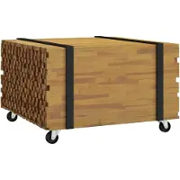 vidaXL Table basse marron 60 x 60 x 38 cm en teck massif