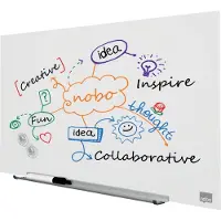 Nobo Tableau en verre Diamond , magnétique, attachable, blanc, 680 x 380