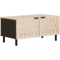 vidaXL Table basse blanche 80 x 50 x 40 cm en bois massif de manguier