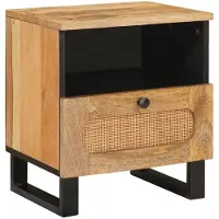 vidaXL Cabinet de chevet Naturel 40 x 33 x 46 cm Bois de mangue massif