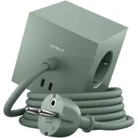 Avolt Square 1 USB-C Extenseur de Puissance Oak Green | 3 m