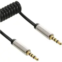 InLine Slim - Câble audio - mini jack 4 pôles prise pour mini jack 4 pôles prise - 1 m - noir - bobiné