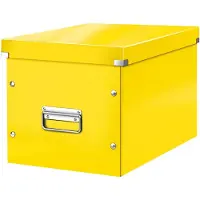 Leitz Boîte de rangement Click + Store , en carton, l. 260 x P 360 x H 240 mm, jaune