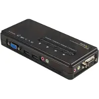 StarTech.com 4 Port Usb Kvm Switch W/ Audio & Cables Noir