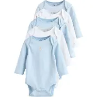 Next Barboteuse / body bleu clair / brocart / blanc