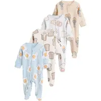 Next Barboteuse / body beige / bleu clair / brocart / jaune