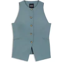 BOSS Gilet Slim en laine vierge