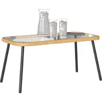 vidaXL Table Basse Naturelle 90X45X42 Cm en Polyirattan Lumarko