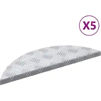 vidaXL Marche d'escalier demi-lune 5 pièces argent 60 x 18 x 2,5 cm aluminium