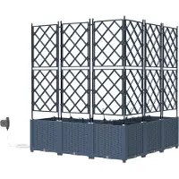 vidaXL Pots de jardin Gris 120 x 40 x 126 cm Acier