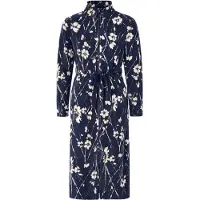 Goldenbay Peignoir long 'Classic' beige clair / bleu marine / chocolat