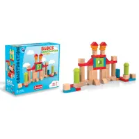 Jeujura Jeu De Construction Construire - Blocs - 52 P. En Bois