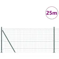 vidaXL Clôture en fil de fer soudé avec socle en béton 25 x 1,0 m (L x H)