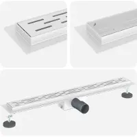 vidaXL Drain de douche avec design linéaire Argent 70 cm Acier inoxydable 304