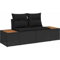 vidaXL Ensemble de canapés de jardin , 6 pièces, 5 places, couleur noire, en résine tressée