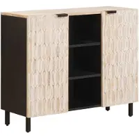 vidaXL Buffet avec étagère Surface blanche délavée 90 x 33 x 75 cm