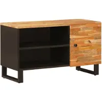 vidaXL Meuble TV avec étagère, marron, 80 x 33 x 46 cm, bois massif de manguier