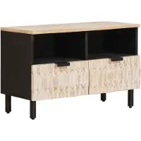 vidaXL Meuble TV , finition blanche délavée, 70 x 33 x 46 cm