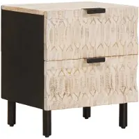vidaXL Cabinet de chevet Blanc 40 x 33,5 x 46 cm Bois de mangue massif