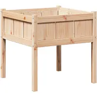 vidaXL Cache-pot de jardin Nature 70 x 70 x 70 cm Bois de pin massif