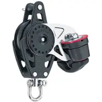 Harken Carbo Block With Cam Cleat And Becket Pulley 40 Mm Argenté