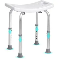 Vevor Siège de Douche Antidérapant Hauteur Réglable 360-485 mm Tabouret de Douche Charge 158,8 kg Chaise de Douche en Alu et PE Aide à la Douche pour Personnes Âgées Femmes Enceintes Salle de Bain