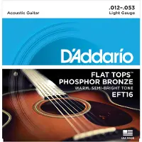 D'addario And Co EFT16 Flat Tops Phosphor Bronze Light 12-53