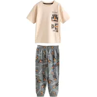 Next Pyjama beige / gris foncé / orange / noir