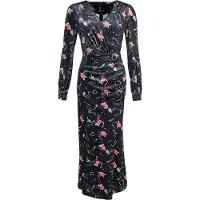 Voodoo Vixen Robe longue Rockabilly de - Robe longue en velours Peacock Masquerade - XS - 3XL - pour Femme - multicolore - Taille L