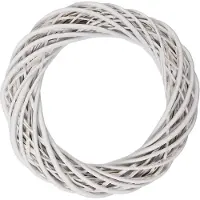 Clayre & Eef Bordure en rotin blanc Ø 40x7 cm – décoration pour murs, portes et tables