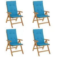 vidaXL Chaises de jardin avec coussins 4 pcs. Bois massif teck