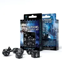 Q-workshop SCLE05 - Classic RPG noir & blanc, jeu de dés (7 pièces)