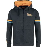 Back To The Future Sweat-shirt zippé à capuche de - Hill Valley Traveler - XL - XXL - pour Homme - Gris anthracite chiné - Taille XXL