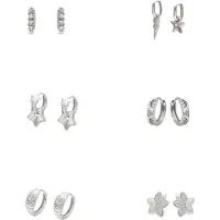 Faina Boucles d'oreilles argent / transparent