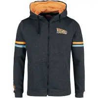Back To The Future Sweat-shirt zippé à capuche de - Hill Valley Traveler - S - XXL - pour Homme - Gris anthracite chiné - Taille L