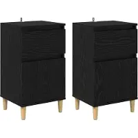 vidaXL Cabinet de chevet avec tiroir 2 pcs Chêne noir 40 x 35 x 70 cm