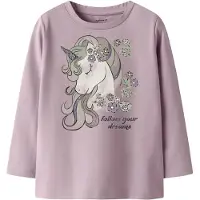 Name it T-Shirt 'NMFTulinea' crème / gris argenté / vert clair / rosé
