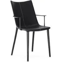 Kartell H.H.H. Chaise Cuir Black|Black