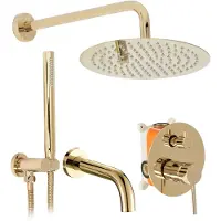 REA Colonne De Douche-baignoire Encastrée Lungo Gold + Box