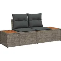 vidaXL Ensemble de canapés de jardin , 13 pièces, 12 places, couleur grise