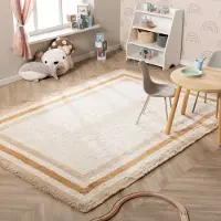 Little Olly Tapis lavable pour enfant - Milo Beige | 80x150 cm | Rectangulaire | Pile courte