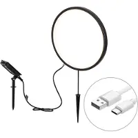 QAZQA Lumière à piquer noire 60 cm avec LED rechargeable et solaire IP65 - Adalind