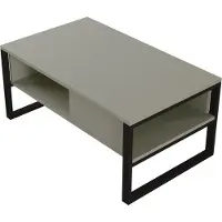 En.casa Table basse 'Laukaa' rectangulaire piètement métal 100 x 60 x 45 cm vert-gris