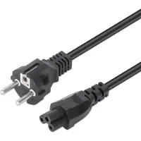 Manhattan Stromkabel C5 auf Schutzkonktakt EU CEE 7/7, 3 m (3 m), Câble d'alimentation, Noir