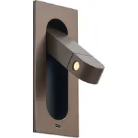 QAZQA Applique murale moderne bronze foncé avec LED et port USB-C - Hilton