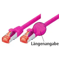 Tecline 71501M 71501M Câble de brassage S-STP (PIMF), Cat 6, rose, 1,0 m