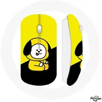 MANIACASE Souris Sans Fil - - BTS Bangtan BT21 Chimmy - Jaune - Noir - Compatible Mac et PC