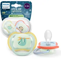 Philips Sucettes Ultra Air, tout-petit, 0-6 mois, SCF376/24, 2 pièces, Avent