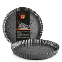 Ibili Moule à croûte ondulé perforé , 30 cm, argent Argent, taille unique
