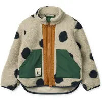 Liewood Veste en polaire 'Noam Pile' ivoire / bleu marine / miel / vert
